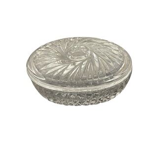 Vintage Glass Trinket Dish with Lid